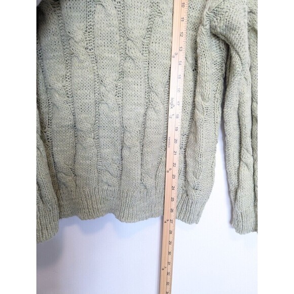 Pastiche Green Cable Knit Alpaca Wool Sweater Medium - Picture 9 of 9